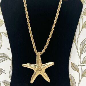 Gold Starfish Pendant Necklace (FREE CANDLE w/ PURCHASE)